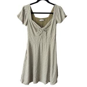 Abercrombie & Fitch Women's Knot Front Mini Dress Polka Dot Green White Size S